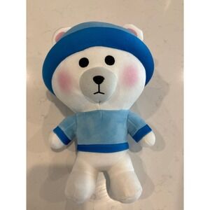 Moriah Elizabeth Georgie the Bear Plush Toy Blue Beanie Sweater Stuffed Animal